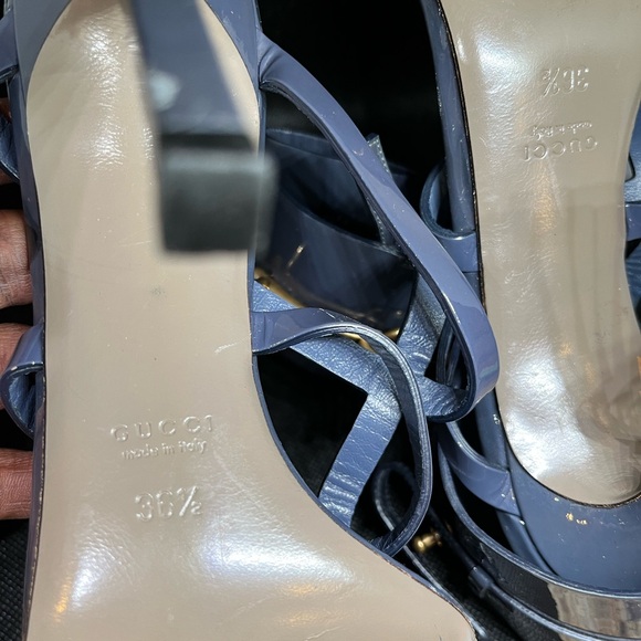 Authentic Blue Gucci Gladiator style caged sandals in size 36.5 - Picture 5 of 6